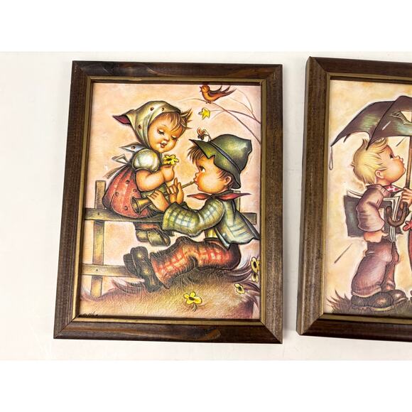 Vintage Hummel Framed Lithograph Prints Children 1970s Cottage Decor Lot of 3 - Picture 5 of 13